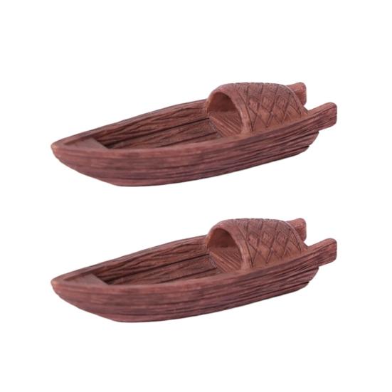 2 Pcs Miniature Boat Figurines for Fairy Garden Accessories, Resin Mini Ship Models for DIY Micro Landscape, Sand Tray, Terrarium, Bonsai Ornament