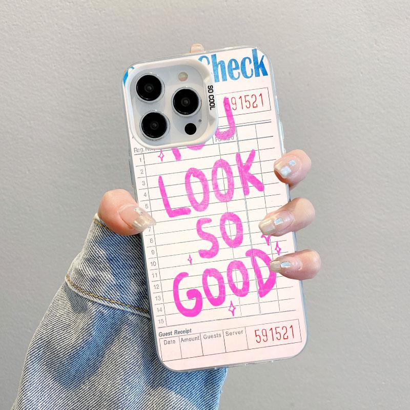 

Creative Text You Look So Good Laser Phone Case For Samsung S25 S24 S23 Ultra S22 S21 S20 Plus Note 20 S24FE S23FE Back Cover S21FE