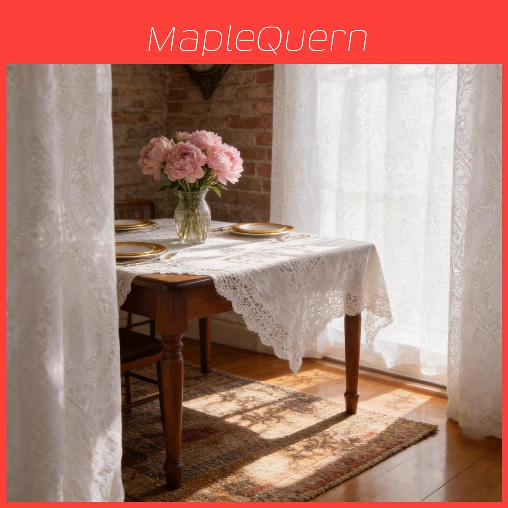 Sheer Embroidered Cotton Blended Curtain With Design For Living Room And Bedroom Decor