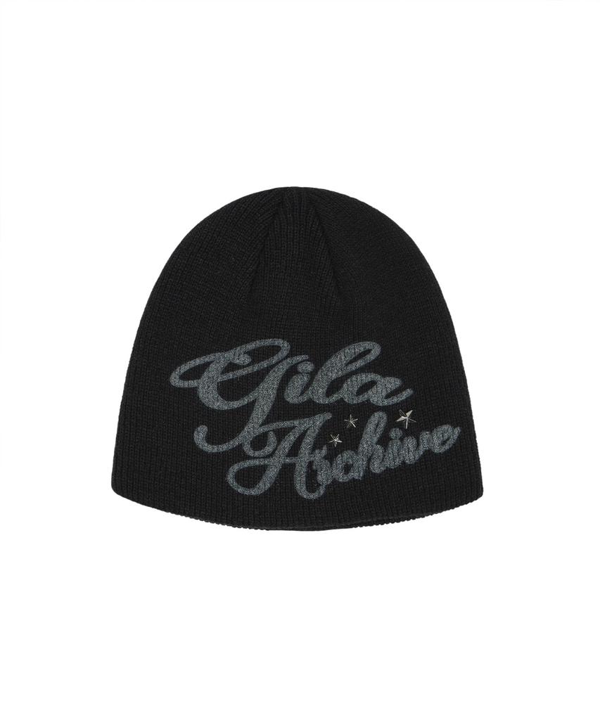 Gillaakaibeu Lettering Logo Beanie_Bk
