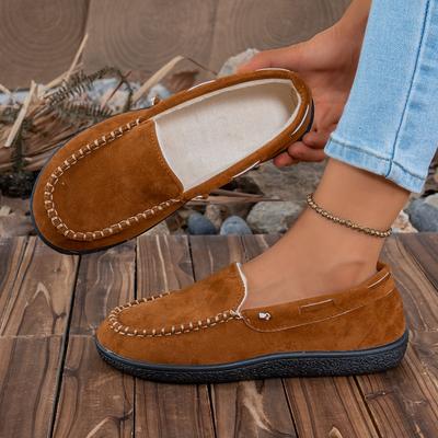 Moda Novos Sapatos Rasteirinhas Casuais Femininos Moda Primavera e Outono Mocassins Slip-on Antiderrapantes Macios de Bico Redondo Tênis Femininos Zapatos De Mujer