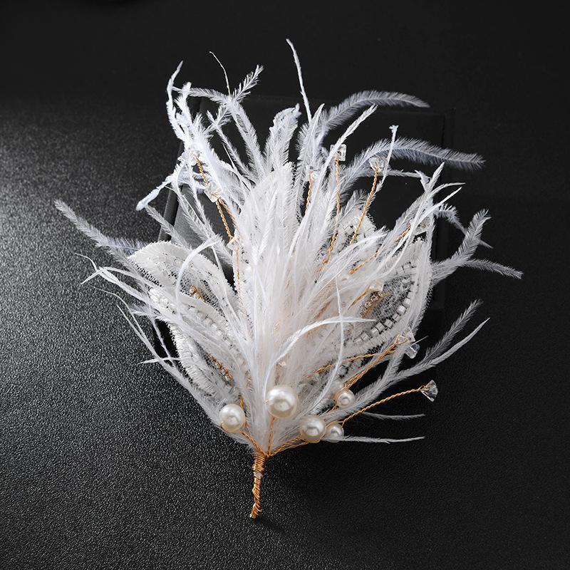 Super Fairy Feather Pearl Brooch Feminine Elegance Temperament Pin Party Coat High-end Corsage Hairpin Accessories