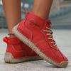 Women's Microfiber Casual Shoes Fashion Men's Driving Shoes Men's Lace Up Flat Shoes Comfortable  Loafers