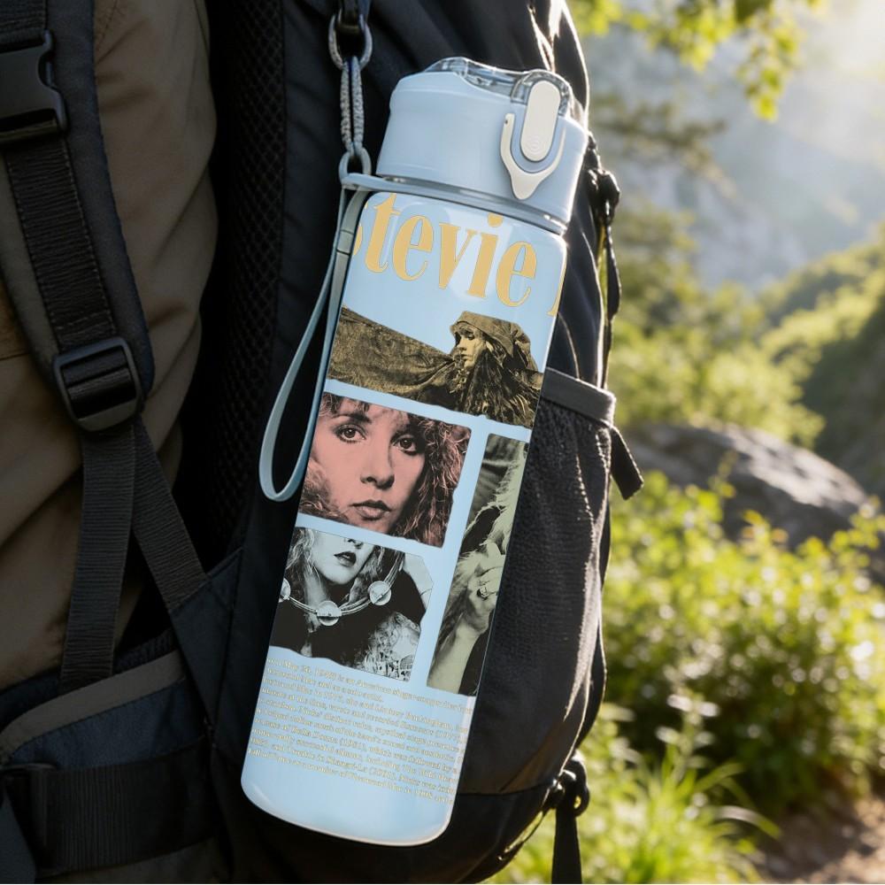 1PC Stevie Nicks Female 750ml Sports Water Bottle Leakproof Straw Lid Outdoor Office Home