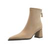 H768-5 boots women's high mercerized suede medium tube new breathable autumn and winter women's boots light luxury pointed thick heel fashion boots