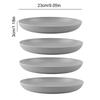23cm Round Salad Dessert Dinner Plate Stackable Unbreakable Reusable 4Pcs Wheat Straw Dish Microwave Safe Fruit Plate for Dining