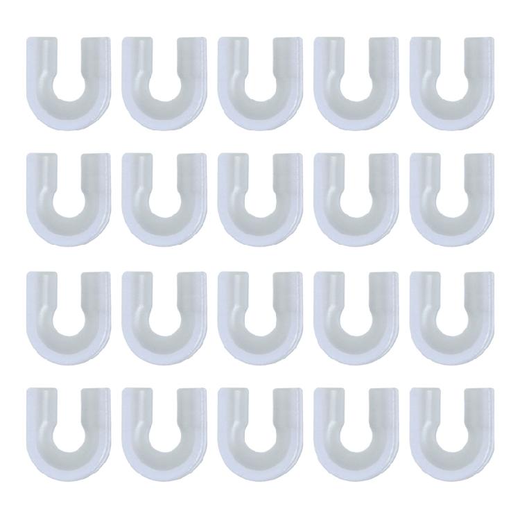 Fishing Equipment 11.1x10.1mm Fishing Thimbles U-Shape Line Protections Connector 20pcs Plastic Terminal Tackle Thimbles белый