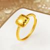 Gold Fish Scale Honeycomb Adjustable Ring for Women - Small Square Design, 520 Gift