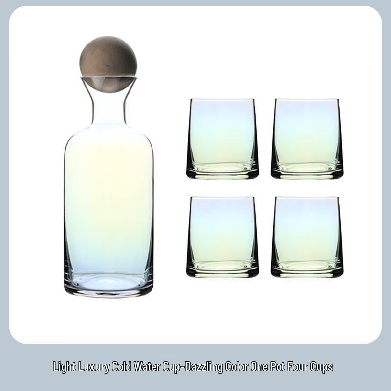 Nordic Crystal Glass Pitcher and Cup Set