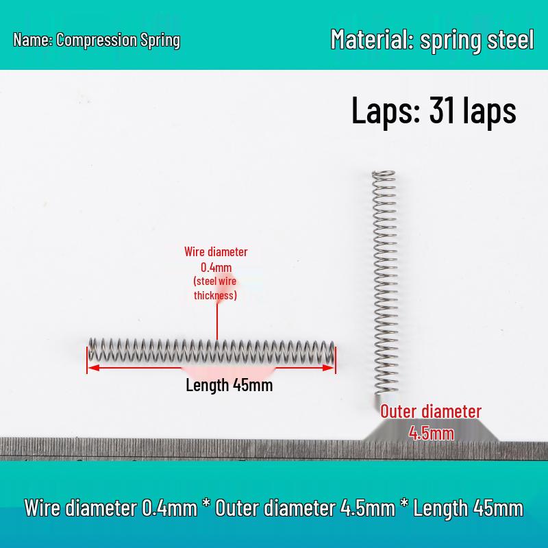 Small Mechanical Compression Spring: 0.4mm Wire, 2-8mm Outer Diameter