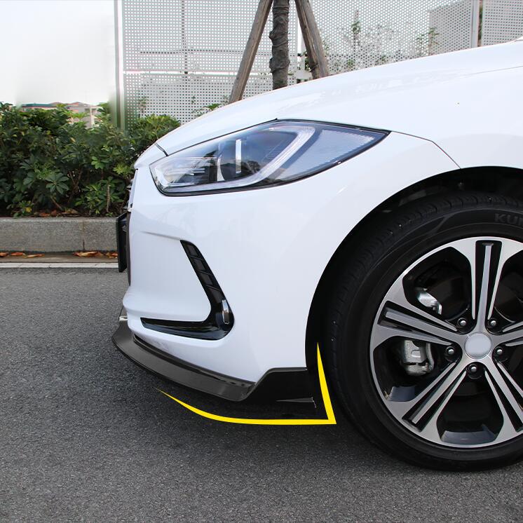 Front Lip Splitter for Modified Elantra 2016-2020: Three-Section Body Kit Bumper Chin
