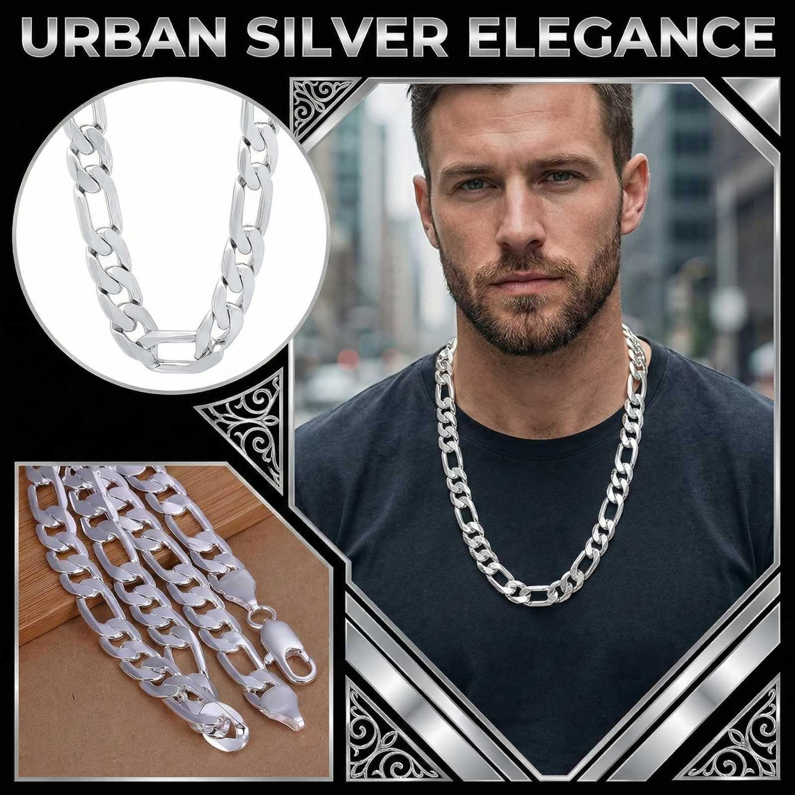 

12MM Electroplated- Cuban Chain Necklace – 3:1 Side Profile Versatile 45cm One Size