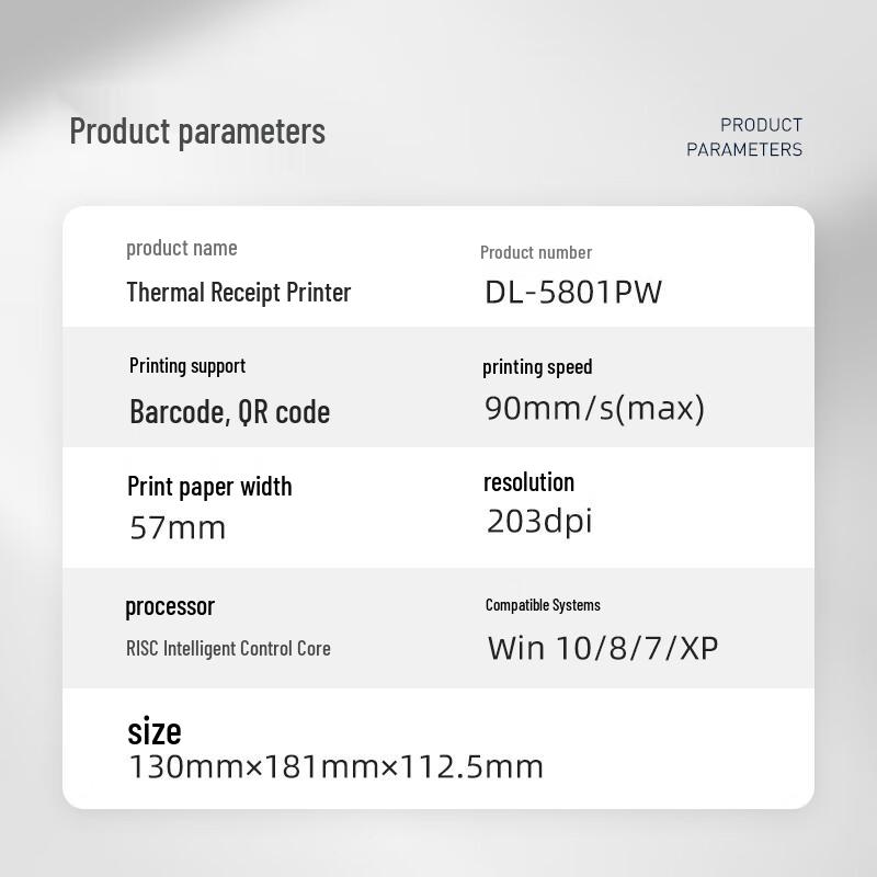 Deli Commercial Thermal Printers CN Plug (adapter Included)