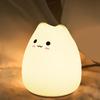 Cute Cat Night Light For Kids Silicone 7-Color Nursery Sleeping Lamp Tap Control Besides Lamp For Bedroom Decor Lighting