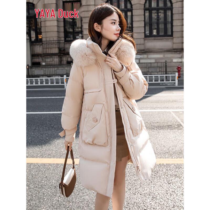 YAYA Women's Detachable Fur Collar Thickened Down Jacket