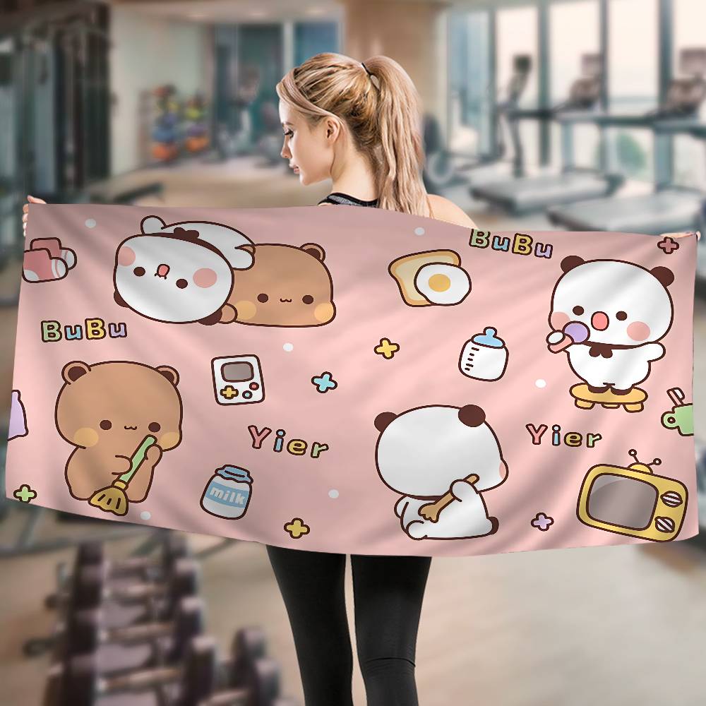 1 Stück Bubu Und Dudu Niedliches Cartoon Anime Strand Schwimmtuch Weiches Saugfähiges Waschlappen Kindergeschenke Für Kinder Reise Camping Fitnessstudio