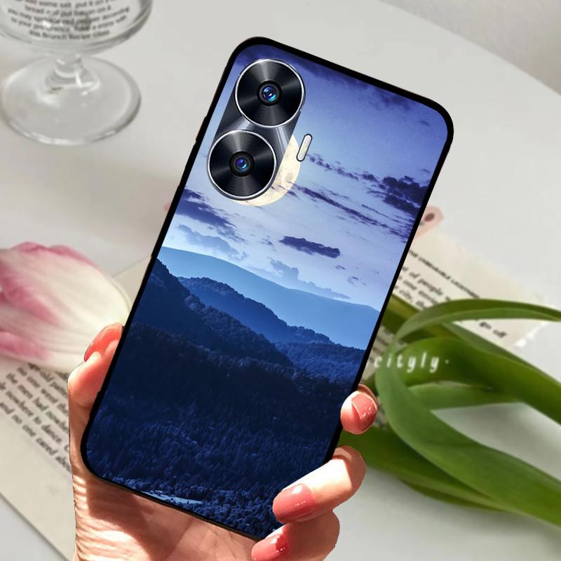 For Realme C55 Case Cool Black Soft Silicone TPU Bumper Protective Phone Case For OPPO Realme C55 C 55 Cover Fundas Shell Coque