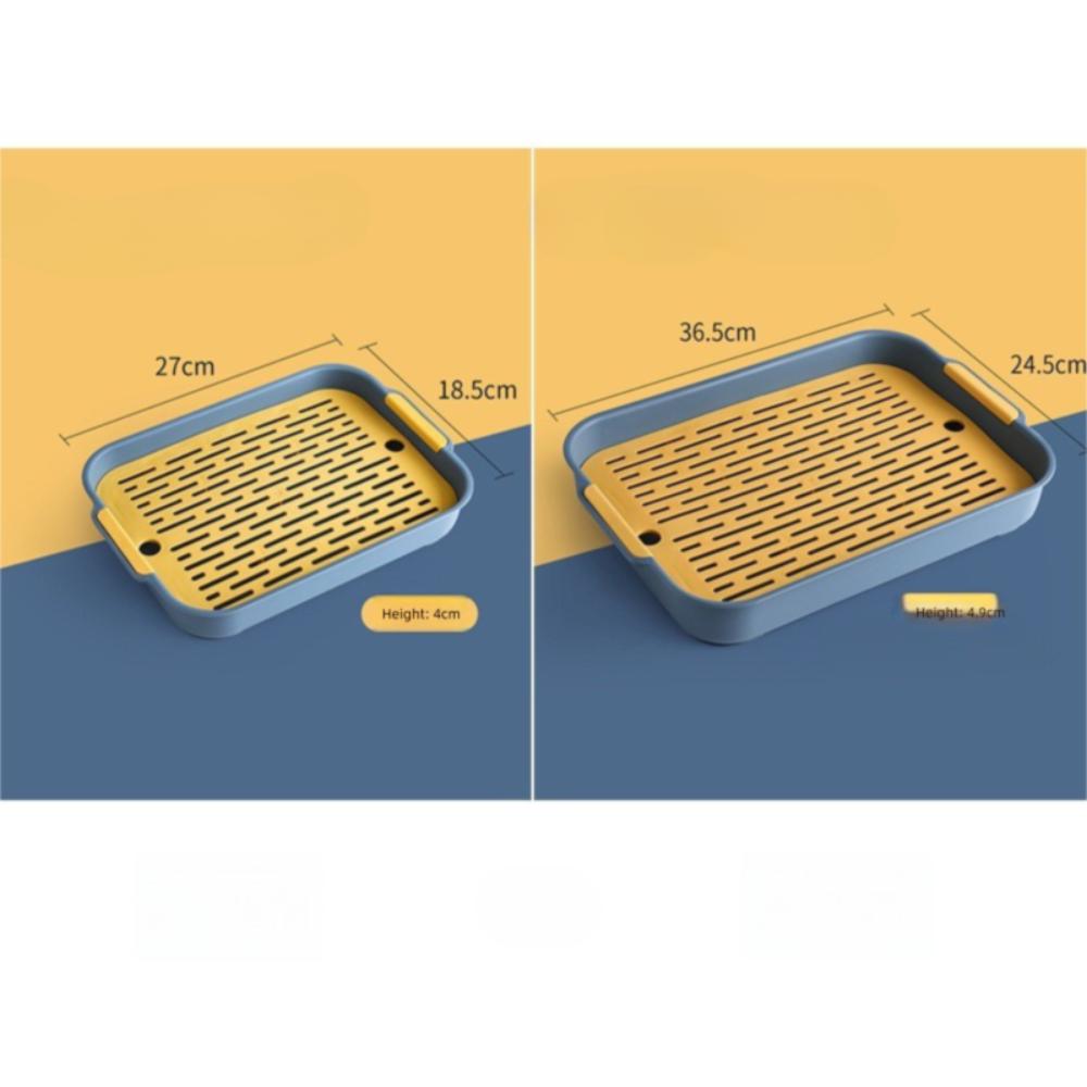 Plastic Tea Tray Plate Rectangle Small Pet Toilet Tray Simple Drain Tray  Food Dishs