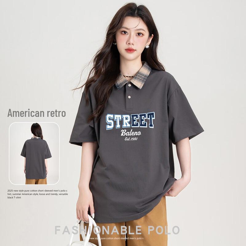 Baleno Men s American Casual Loose Fit Polo T-Shirt 2XL
