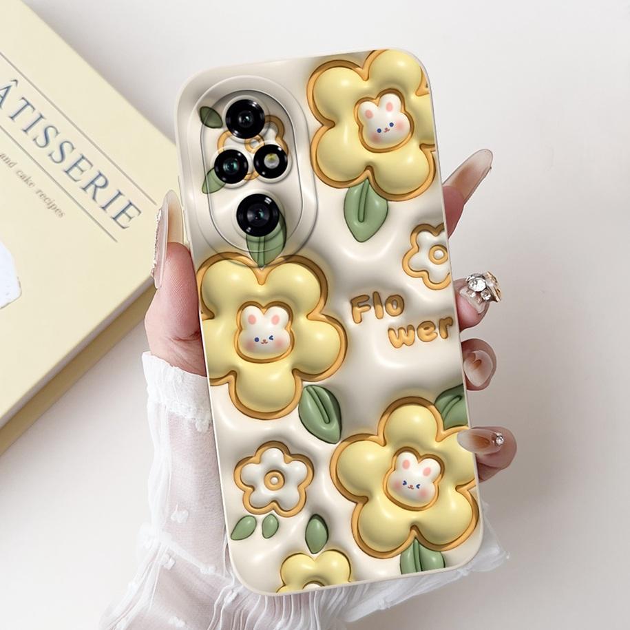 For Honor 200 Pro Case ELP-AN00 Phone Cover Popular Flower Avocado Soft Silicone Matte Fundas For Honor 200Pro Protective Bumper