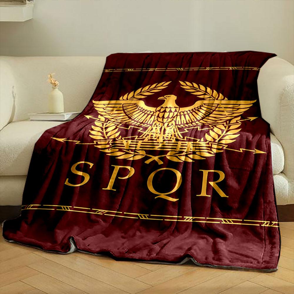 Roman Eagle SPQR Blanket bedroom Blanket for Livingroom Couch lunch break Soft Cozy throw for Friend's festival Gift
