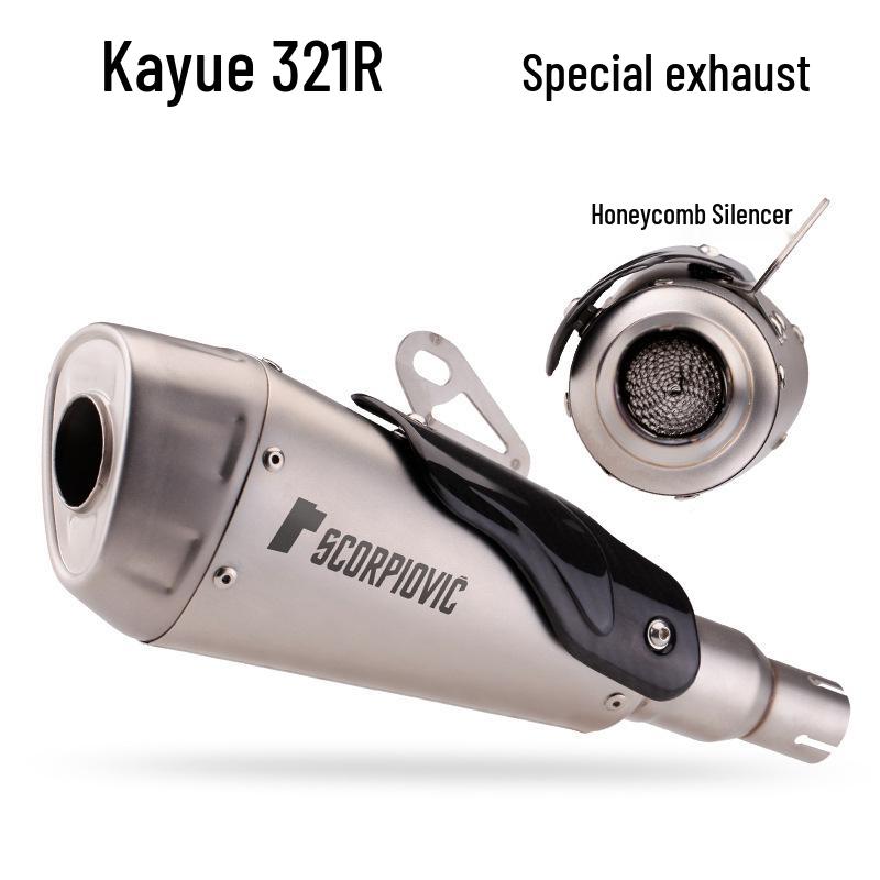 Kaiyue 321r Exhaust Pipe Mod with Back Pressure Tail, Direct Fit, Includes Carbon Fiber Cover