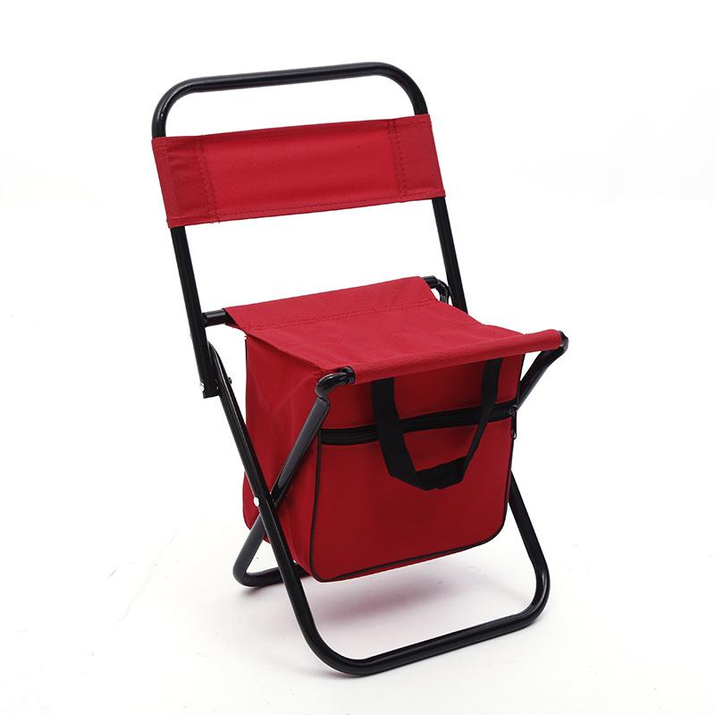 Fishing Chair with Cooler Bag Foldable Fishing Stool Supports 220Lbs Portable Backrest Lightweight Folding Chair Outdoor Camping