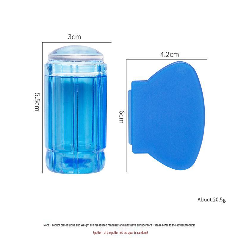 Large Silicone Nail Art Stamp with Lid - Single/Double Head French Design DIY Stamping Tools
