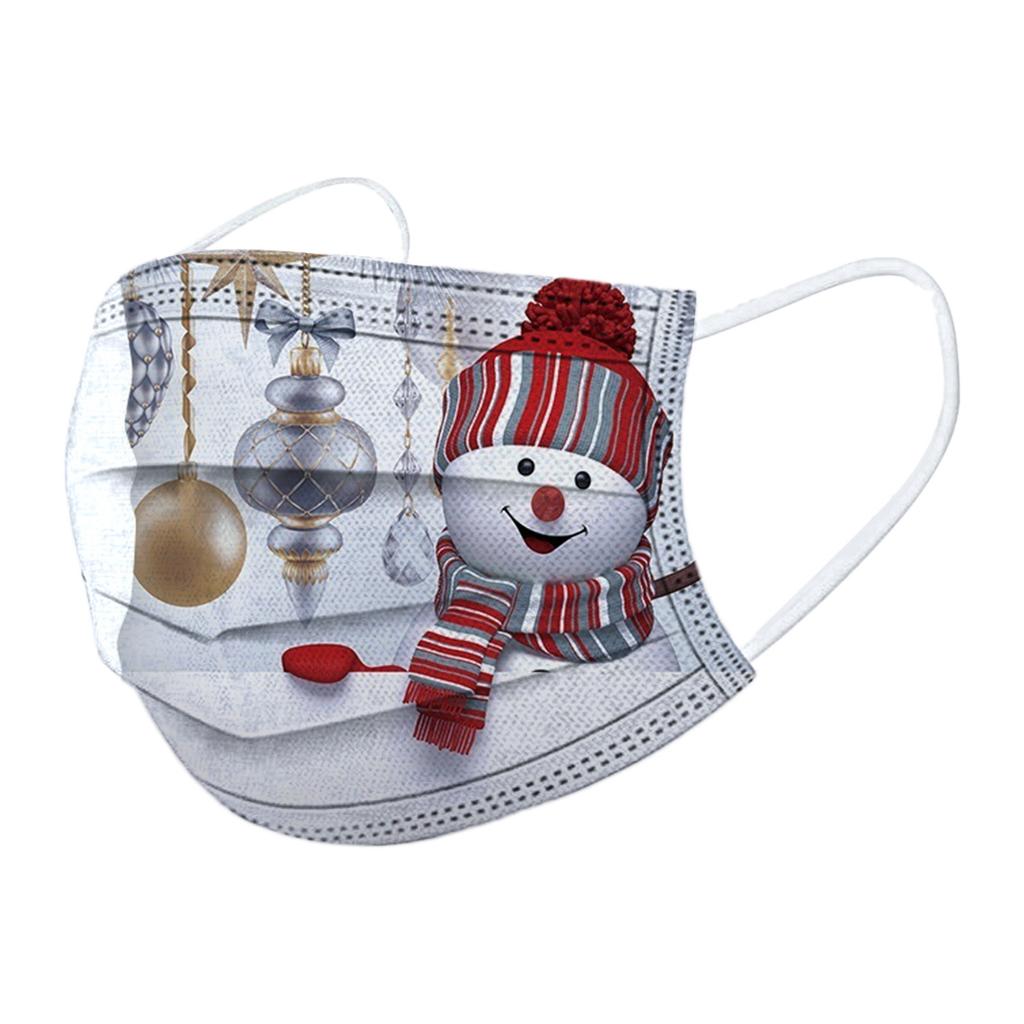 10pc Christmas Print  for  Face Mask Disposable Earloop Mask