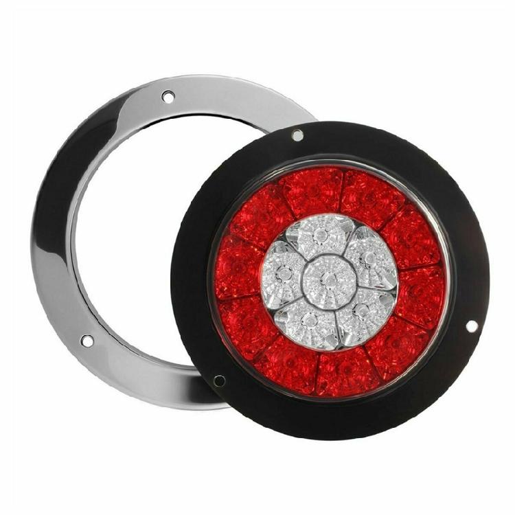 2x Round 16LED Trailer Truck Tail Lights Stop Brake Turn Signal Tail Lamp 12-24V