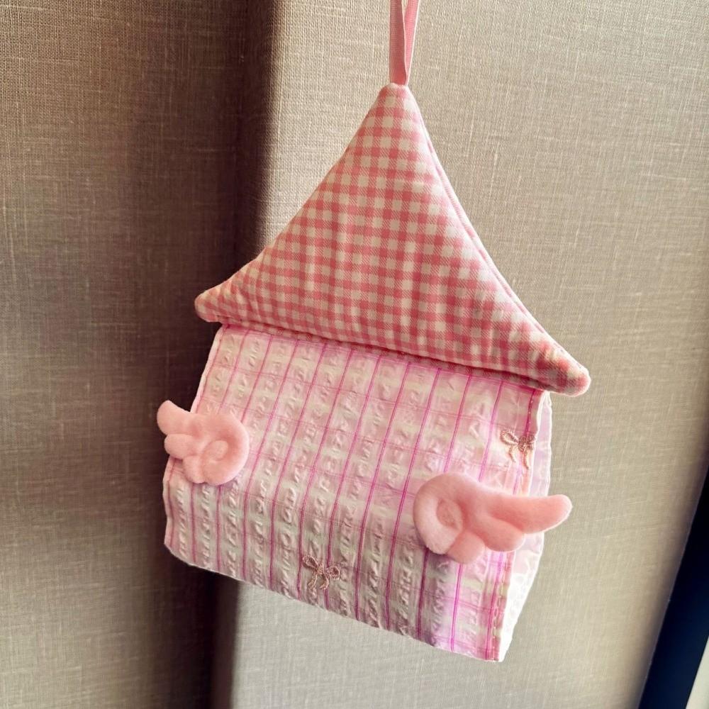 Stripe Grid Tissue Box Cover Wings Napkin Holder Creative Hanging Tissue Holder Desk