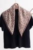 Women' Scarf Greek Pattern Brown-Beige 90X90 - Classic Elegance in Retro Style
