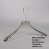 High-end Smoky Gray Transparent Non-Slip Hanger with Gold Flat Hook and Trouser Clip for Women's and Men's Clothing