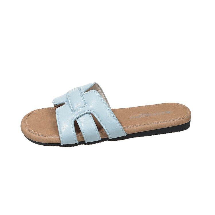 

Premium soft-bottomed cool slippers go out to wear summer new models with skirts flat-bottomed beach slippers women 40 небесно-голубой