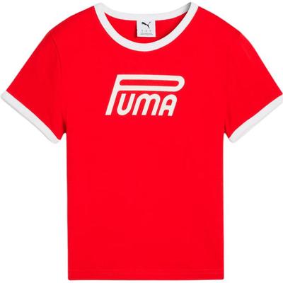 Puma Archive Future Graphic Slim Letter Print Simple Versatile Short Sleeve T-Shirt Women Tops 634053-11