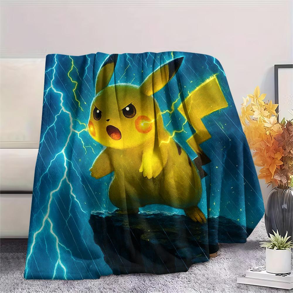 Pikachu  Print Flannel Blanket, High Quality Comfortable for All Seasons, Home Decor, Warmth and Comfort