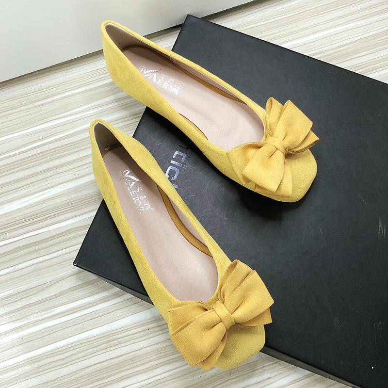 Ballerine da donna Scarpe da barca Azzurro Testa rotonda Fiocco Taglia 33-43 Scarpe basse per donna Pelle di velluto Alta qualità Scarpe estive