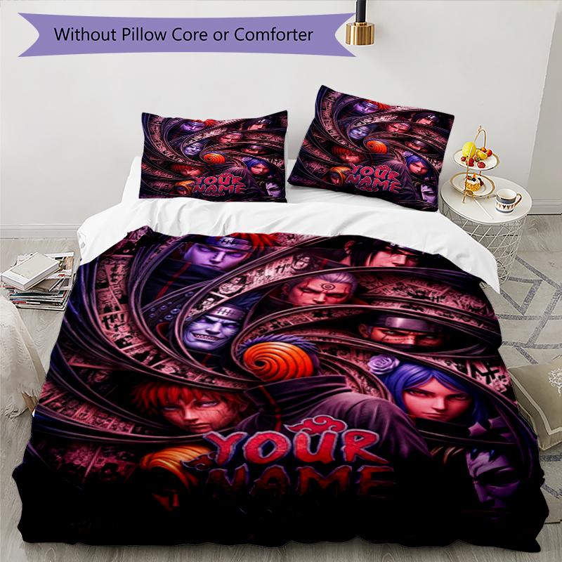 3pcs Custom Name Ninja Dreams Printed Bedding Set Duvet Cover Closure Includes 1 Duvet Cover & 2 Pillowcases, Soft and Comfortable for All Seasons.