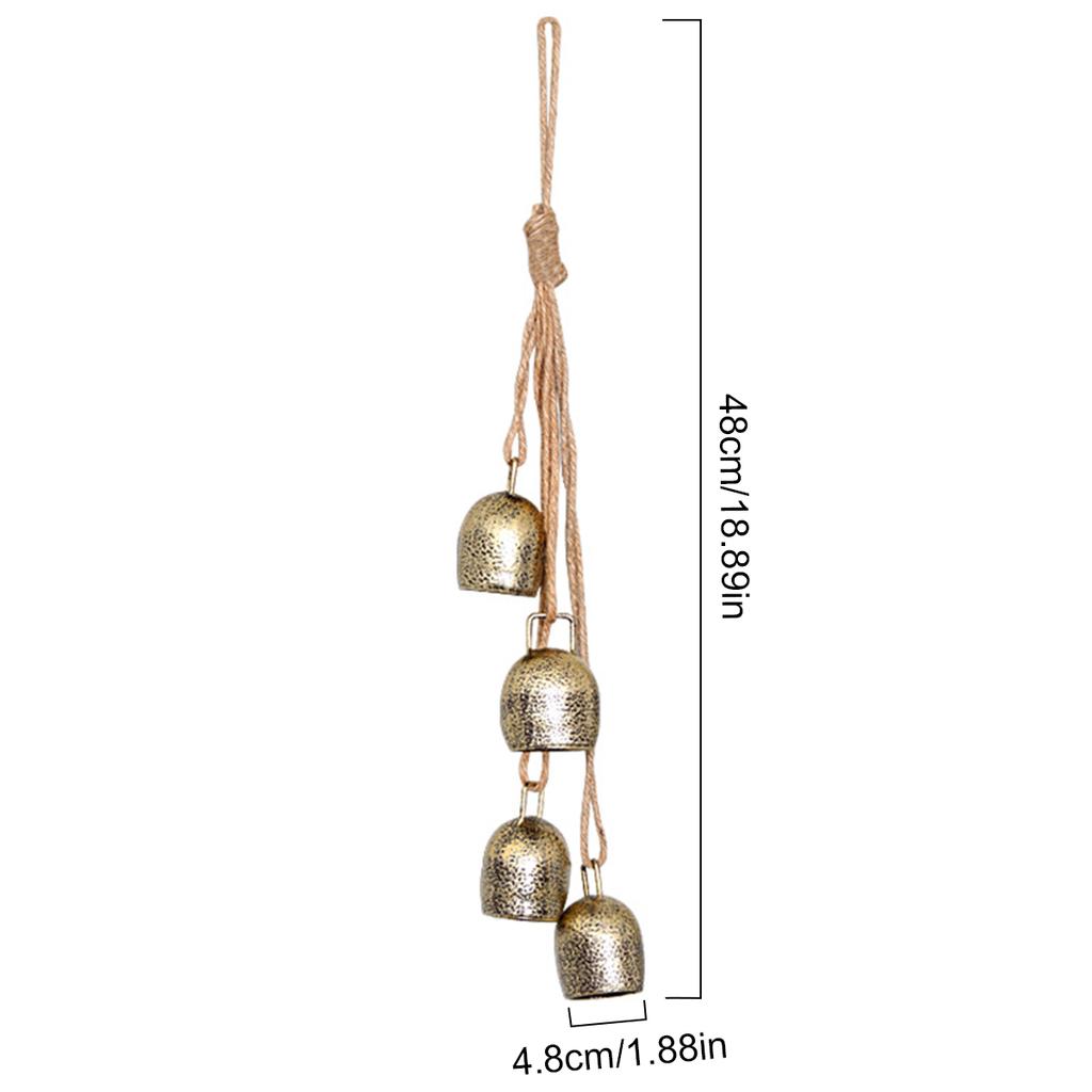 Christmas Bell, Gold Bells Metal Vintage Bells with Jute Hanging Rope, Lucky Bells Decoration for Christmas Weddings Anniversary