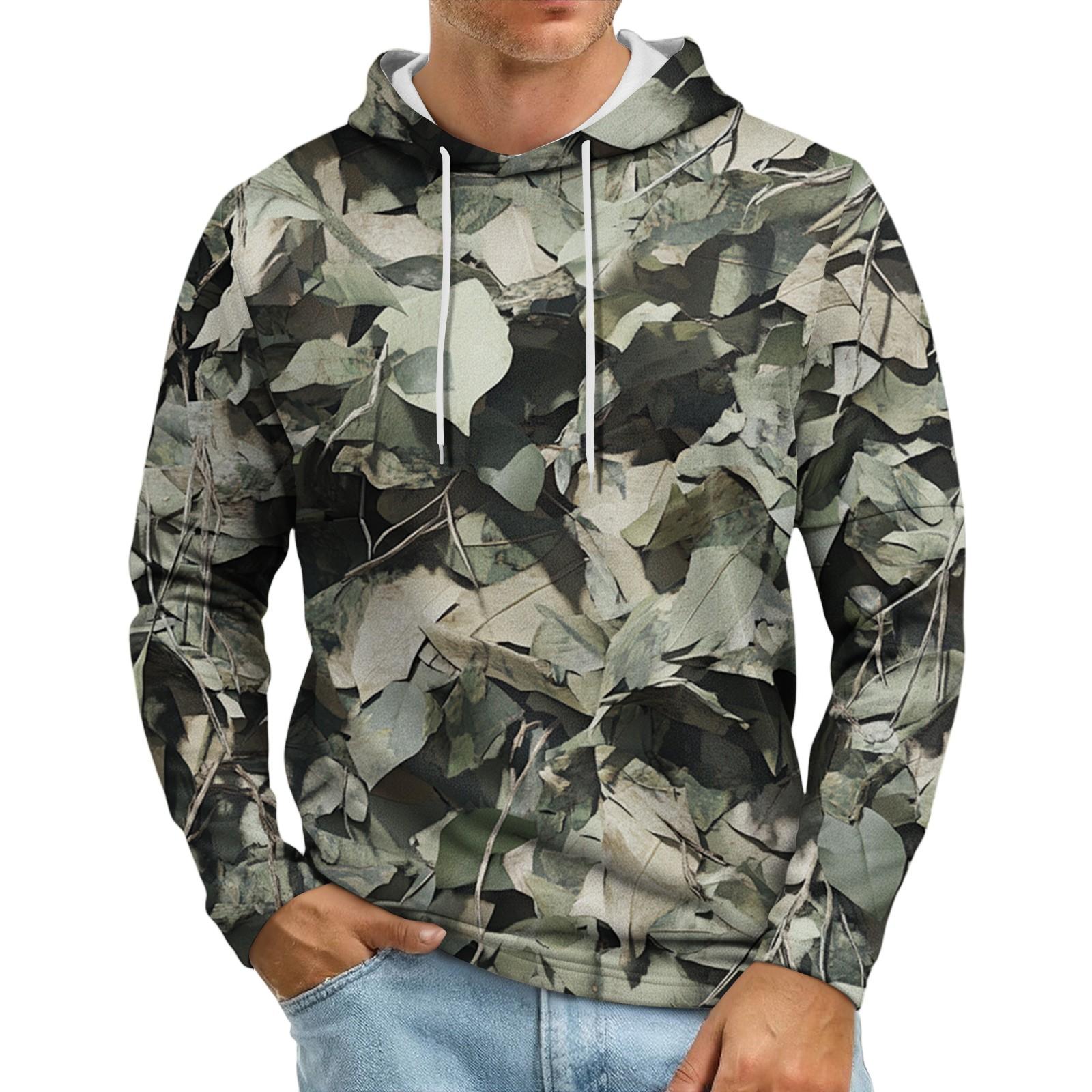 

Мужская толстовка с капюшоном свободного кроя в стиле кэжуал с камуфляжным принтом M