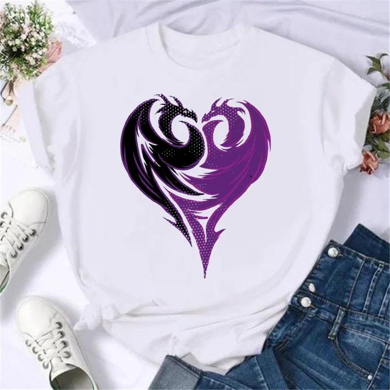 Cartoon Disney Spoof Villains Princess Print Blouse Women 90S Tshirt Summer Harajuku White Ladies T Shirts Female Y2k Tops Gift