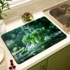 Absorbent Drain Pad Kitchen Mats Dish Drying Mat Anti-slip Tableware Placemat Coffee Rug Kitchen Supplies Retro Home Decoration