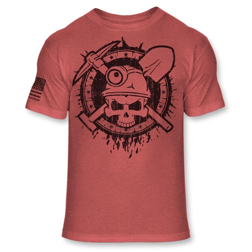 Miner Skull Logo T-Shirt - Miners Crossbones Jolly Roger Mining Tee Shirt - A399 S разноцветный