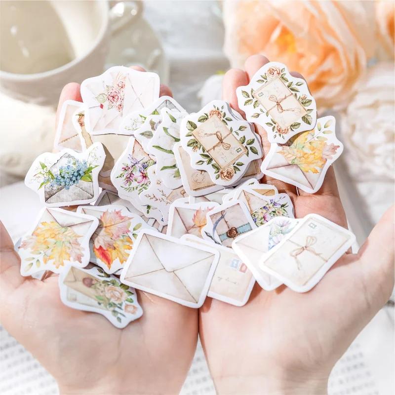 Journamm 45pcs Ins Mini Boxed Stickers DIY Scrapbooking Collage Supplies Creative Decor Stationery Sealing Aesthetics Stickers