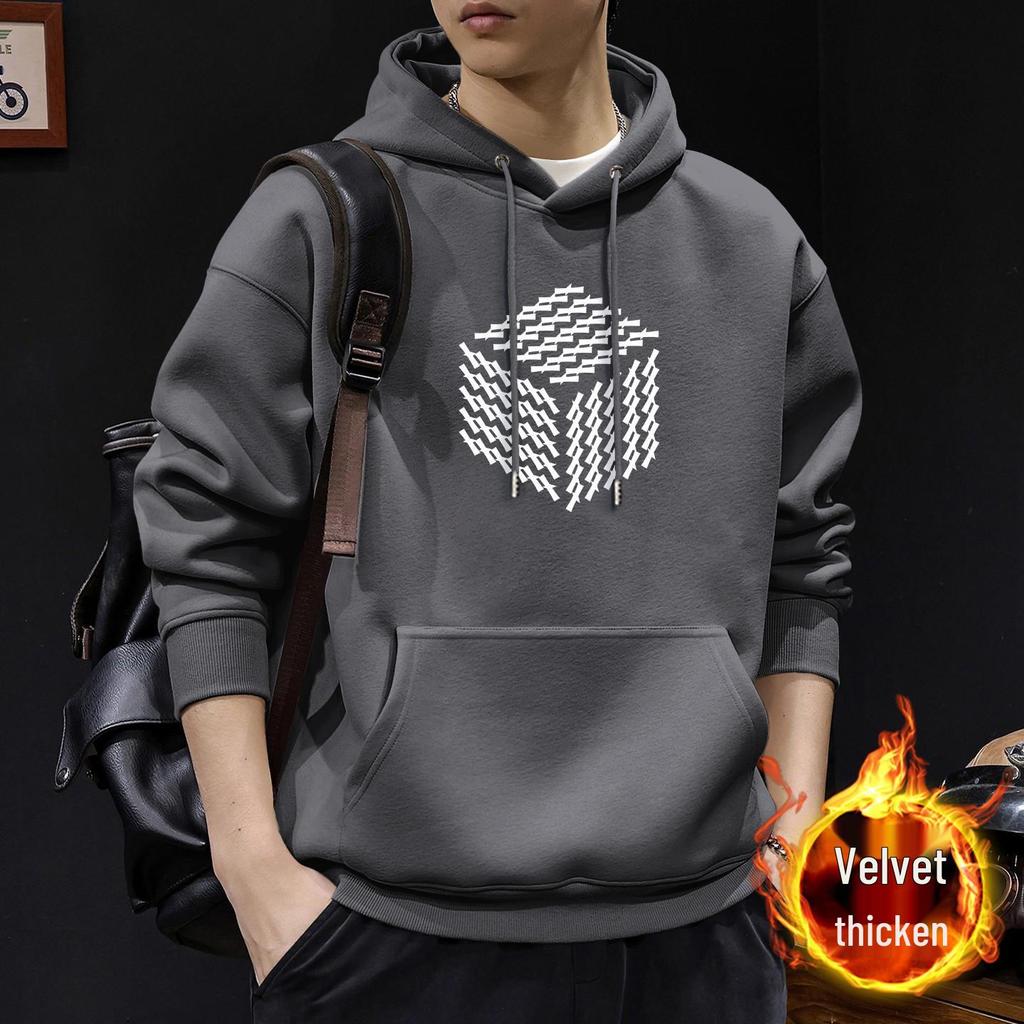 Men's American Heavyweight Stiff Hoodie - New Spring/Autumn Plus Velvet Hooded Jacket for Couples