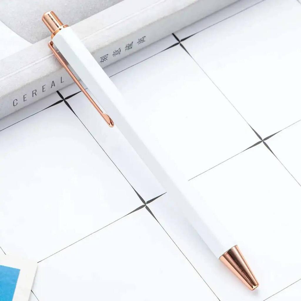 1 Piece Creative Ballpoint Hexagon Metal press Pen Stationery School Office Supplies
