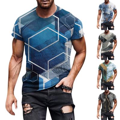 Europeu e americano em torno do pescoço casual estilo étnico retro impresso manga curta camiseta topo