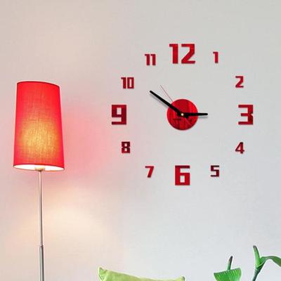 3D Acrylic Mirror Effect Digital Wall Clock DIY Sticker Mural