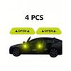 4pcs Reflective Car Door Warning Stickers, Anti-Collision Decals with Open Sign, Night Reflective High Temperature Decorative Stickers