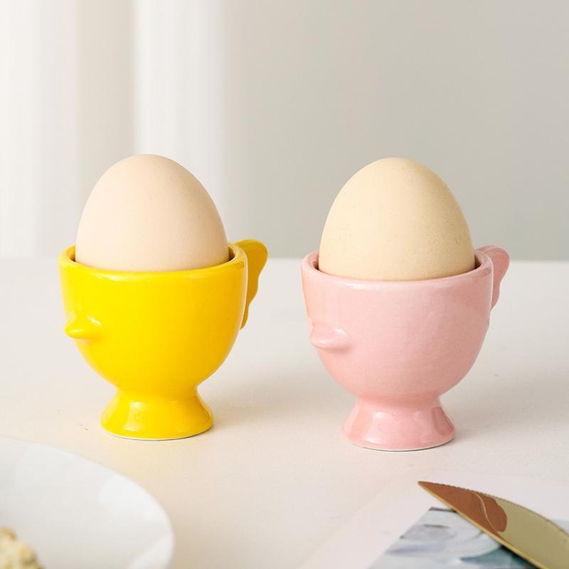 Eierbecher Erhöhter Boden Einfarbig Rutschfester Griff Guter Halt Make-up Schwamm Halter Mini Frühstück Keramik Eierhalter Esszimmer
